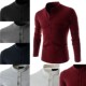 casual shirts sleeve polo cotton slim man shirt long Men