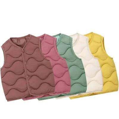 New Children Warm Cotton Vest Fashion Solid Boys Girls Baby