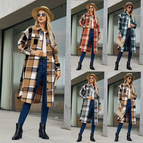 Spot Large Size Womens Womens Mid-length Windbreaker Jacke