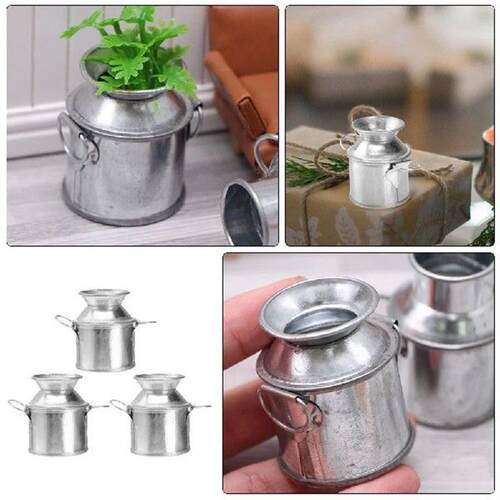 3 Pcs Mini Metal Buckets Small Iron Vase Decorative For