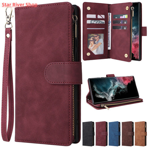 Wallet Multi-card Zipper Leather Case For Samsung Galaxy S23