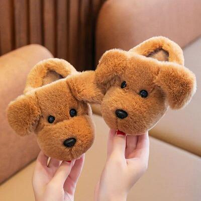 Winter Warm Kids Slippers Boy and Girls Indoor Non-slip Cott