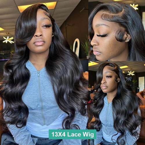 250% 13x6 HD Transparent Body Wave Lace Front Wig Brazilian