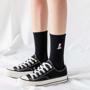 Embroidery Dinosaur Socks Fashion Woman Socks Korea Harajuku
