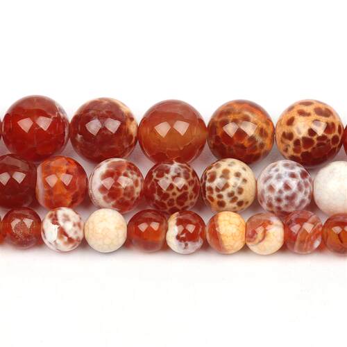 Red Fire Agate 6/8/10mm Natural Stone Beads Round Shape Loos