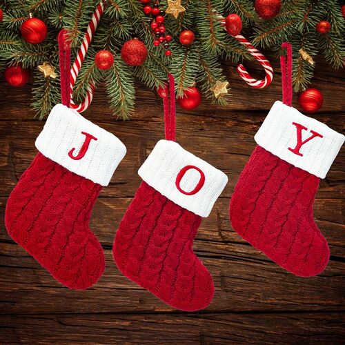 Christmas Alphabet Knitting Sock Christmas ree Ornament Chri