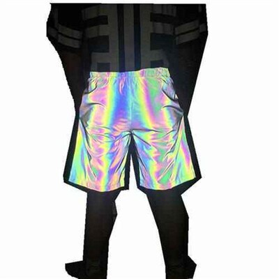 Reflective shorts large size loose men and women seven