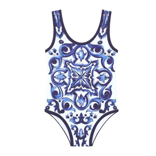 Women One Piece Swimsuit  & Skirt Blue Holiday Beachwear Vin