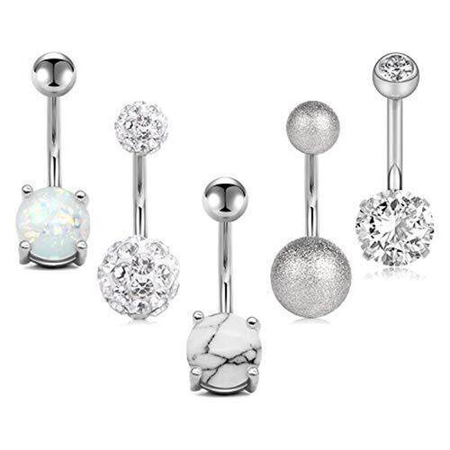 1pc 14G Belly Button Ring Navel Nombril Piercing Surgical St