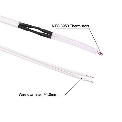 100K Ohm NTC 3950 Thermistors Temperature Sensor With Cable