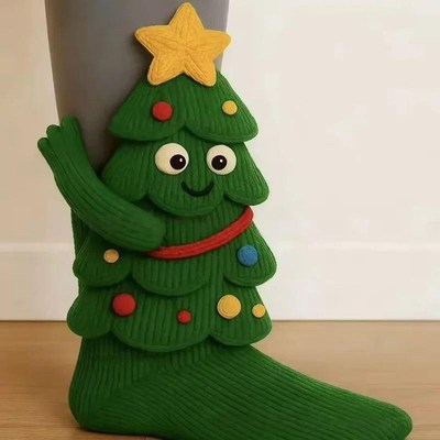 3D Knit Animal Socks Cute Floor Socks Hand Crocheted Double