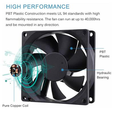 Aokin 80x80x25mm DC 5V 12V 24V Brushless Cooling Fan 2-Pin H