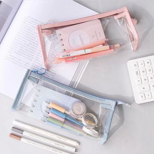 Transparent Pencil Case Large Capacity Simple Pen Bag Kawaii