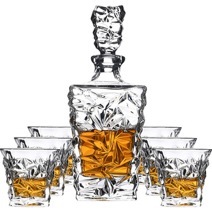 欧式 家用水晶玻璃高档洋酒杯子创意酒瓶酒樽啤酒杯 威士忌酒杯装