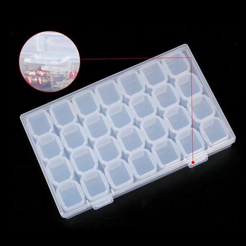 28 Grids Diamond Embroidery Storage Box Bins Medicine Diamon