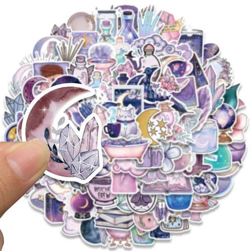 10/30/50/100pcs Cartoon Art Magic Witch Moon Crystal Cute St