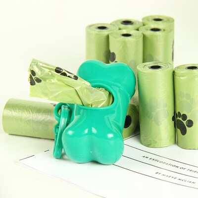 75pcs/5roll Black Bags Portable Dog Pet Waste Poop Poo Refil