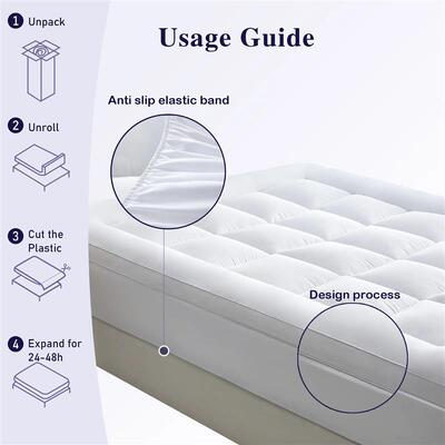 Anti Slip Elastic Soft Mattress Topper Pad Bed Cover Single