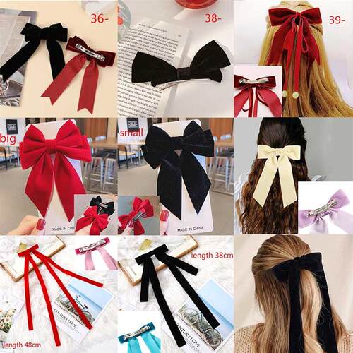 Haimeikang Bow Hair Clip Black Velvet Hair Bows Hairpins Wom