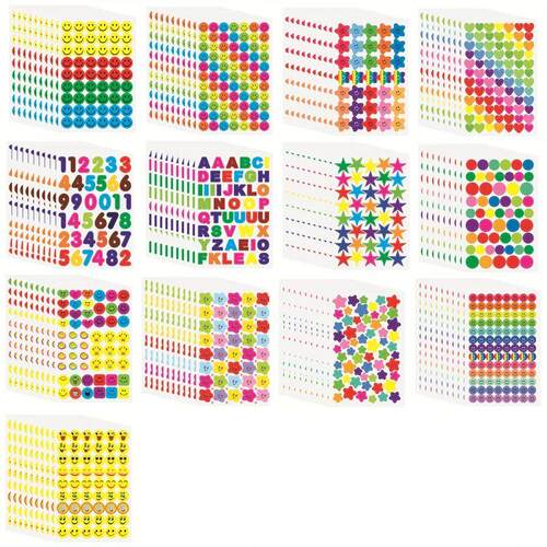 327-2250pcs Cute Notebook Laptop Decals Star Number Letter R