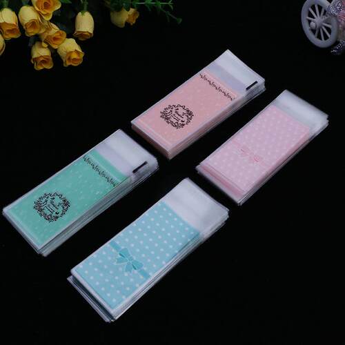 100pcs/lot Size 5*10+3cm Plastic Cookie Packaging Cupcake Wr
