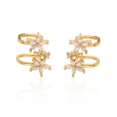 ISUEVA Gold Filled Flower Earcuff Without Piercing Earclip