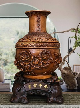 富贵平安花瓶摆件一对马到成功家居客厅酒柜电视柜装饰品乔迁礼品