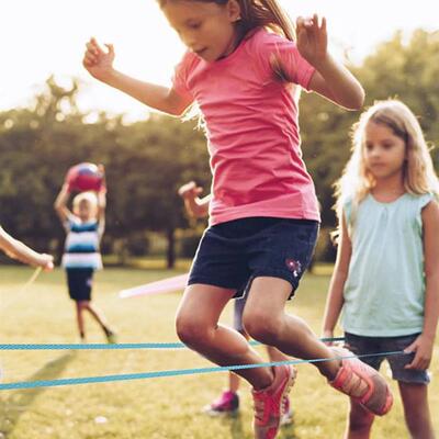 Children Stching Elastic Rubber Band Jump Rope Kids Classic