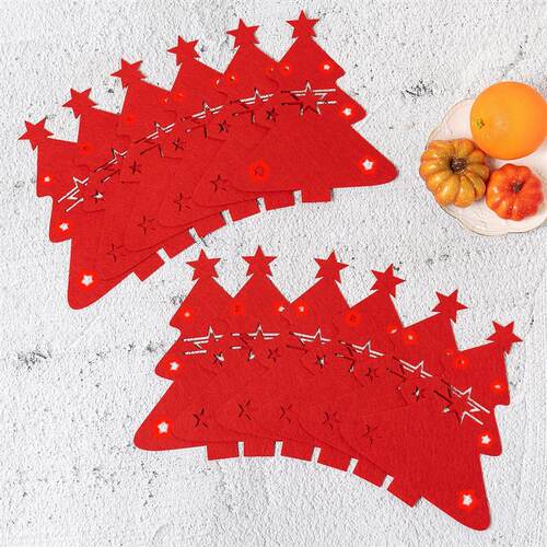 12pcs Christmas Knife Fork Holder Pocket Cutlery Bag Felt
