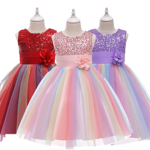Girl Summer Lace Princess Dress Children Floral Gown Dresses