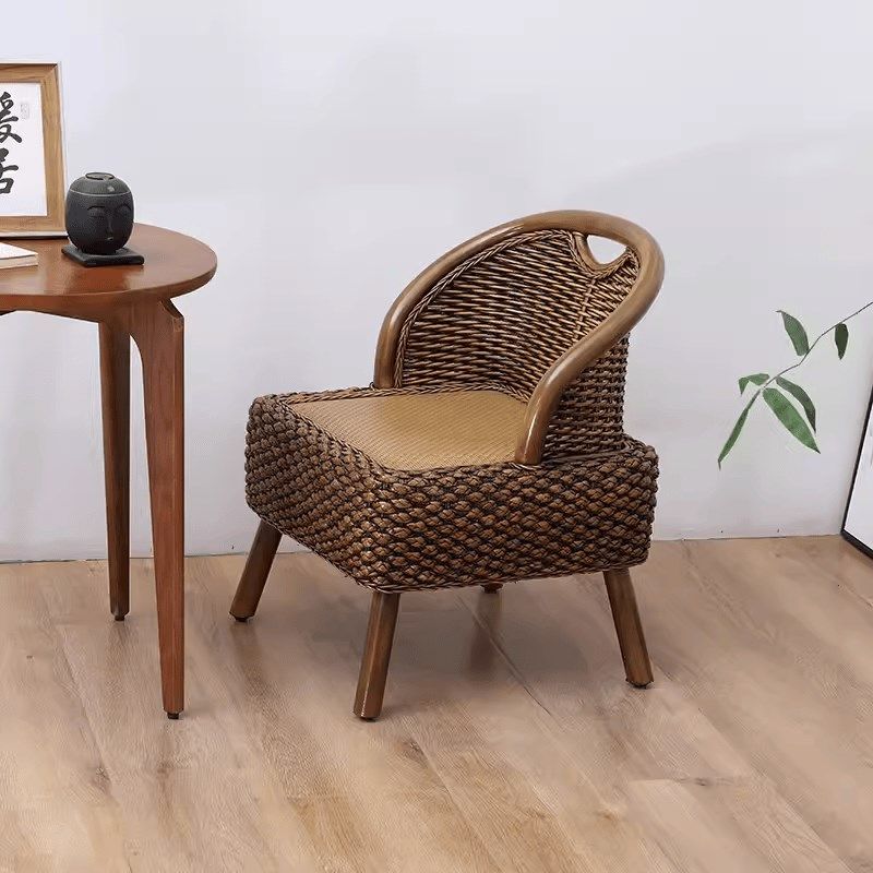 复古色阳台客厅休闲座椅换鞋凳细水河藤草编新款靠背椅矮凳,住宅家具,阳台椅,淘宝优惠券,粉丝福利购,淘宝优惠卷