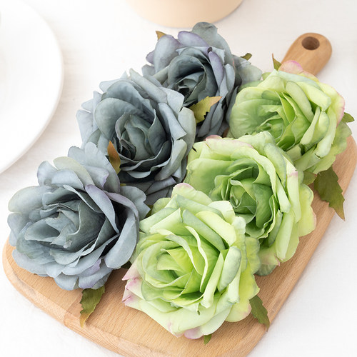 5pcs Rose Heads Artificial Silk Flowers for Wedding Home Par