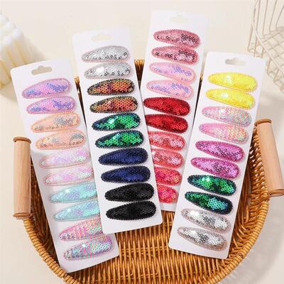 10Pcs/Set Gradient Sequins Metal BB Clips Hair Clips for Kid