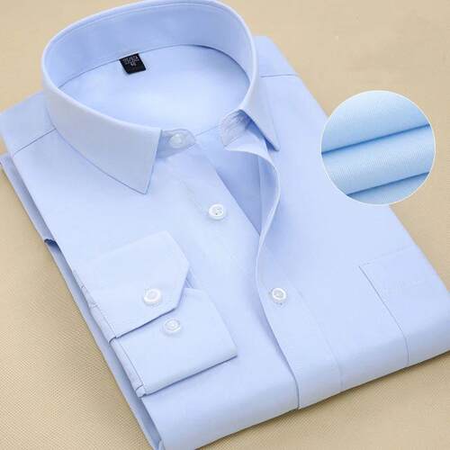 Plus Size Mens Formal Shirt Long Sleeve Solid Color  Anti-w
