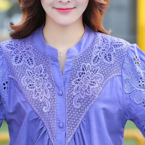 New 2021 Summer blouse Embroidery Shirt Loose Women Blouses