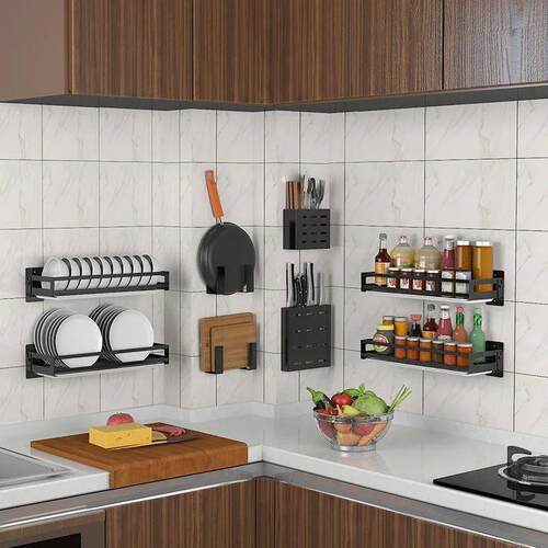 Kitchen Organizer Storage Wall-Mount Spice Racks Stainless S