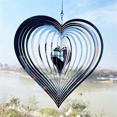 Beating Heart Wind Spinner Stainless Steel ABS Wind Catcher