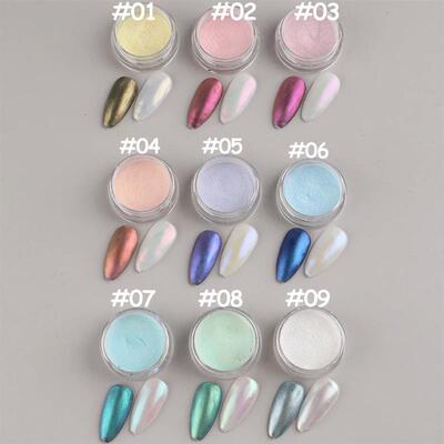 1 Box Aurora Nail Fairy Powder Pigment Pearl White Rubbing o