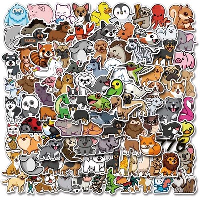 10/20/50/100pcs Lovely Cartoon Animal Stickers Fridge Statio