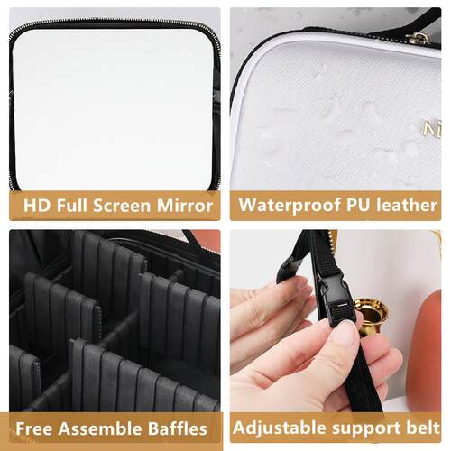 2023 Smart LED Cosmetic Case with Mirror Cosmetic Bag Large