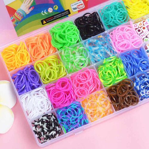 32 Grid Rainbow Rubber Band Weaver Handmade DIY Material Bag