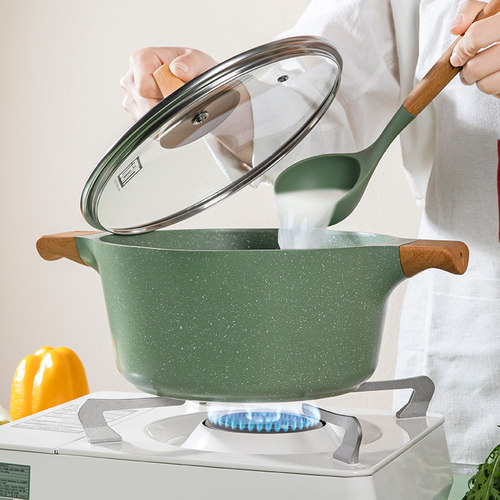 mgc麦饭石汤锅家用耳不粘锅炖锅电磁炉燃气灶通用煲汤锅煮粥锅