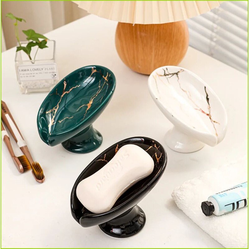 1PC Ceramic Leay Shower Soap Holder Bathroom and kitchen  Su图片
