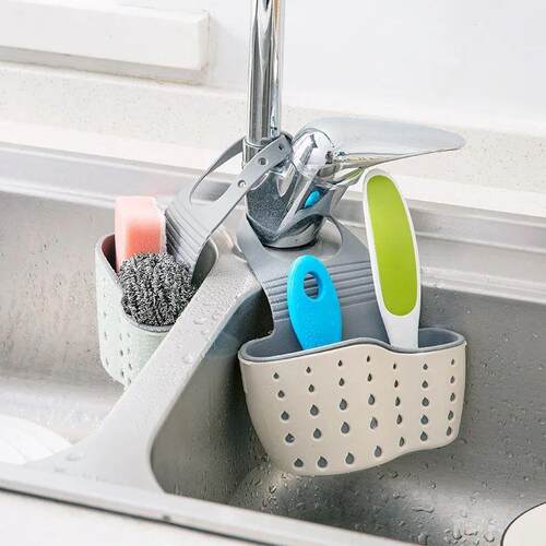 Soap Sponge Drain Rack Sink Shelf Dish Drainer Portable Hang