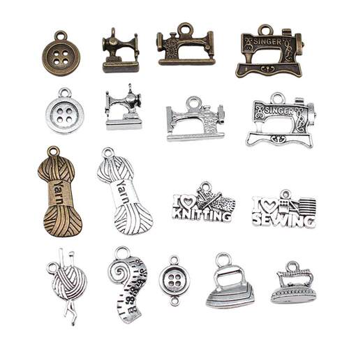 10pcs Antique Bronze Silver Color Sewing Machine Yarn Knitti
