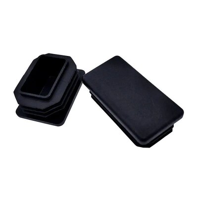 10Pcs Black Plastic Steel rectangular pipe plug Furniture Le