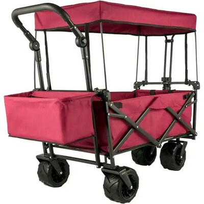 KFFKFF Collapsible Wagon Cart, Utility Garden Trolley with R