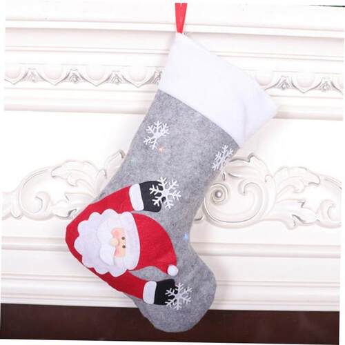 Christmas Stockings Socks Led Light Up Snowman Santa Elk Bea