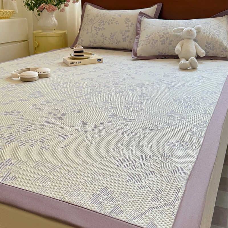 类母婴级香芋紫碎花冰豆豆夏季冰丝凉席可机洗20新款空调软席,床上用品,冰丝席,淘宝优惠券,粉丝福利购,淘宝优惠卷