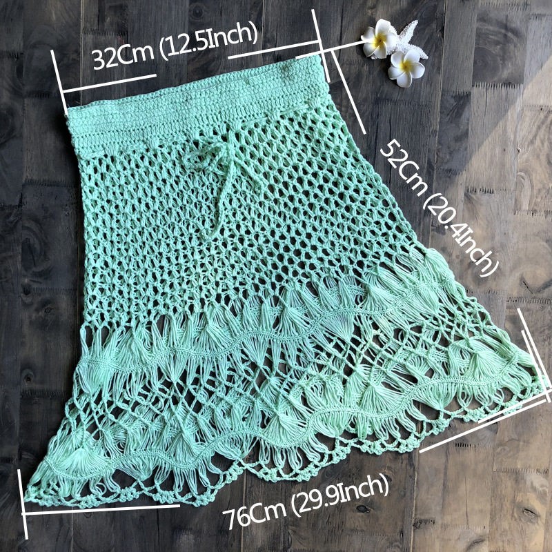 Handmade Crochet Boho Cotton Knitted Mini Skirts Women Summe图片